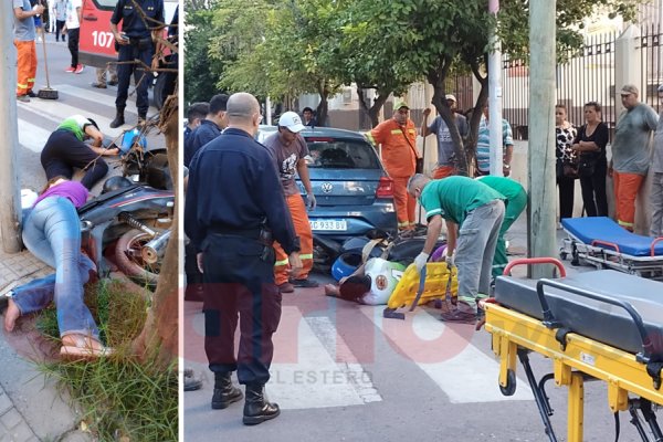 Fuerte Choque En Pleno Centro Deja Un Hombre Y Una Mujer Heridos