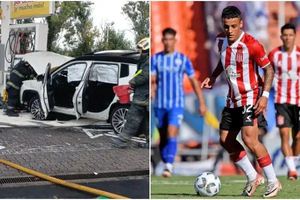 El futbolista de Estudiantes Tiago Palacios chocó contra el surtidor de una estación de servicio en Retiro