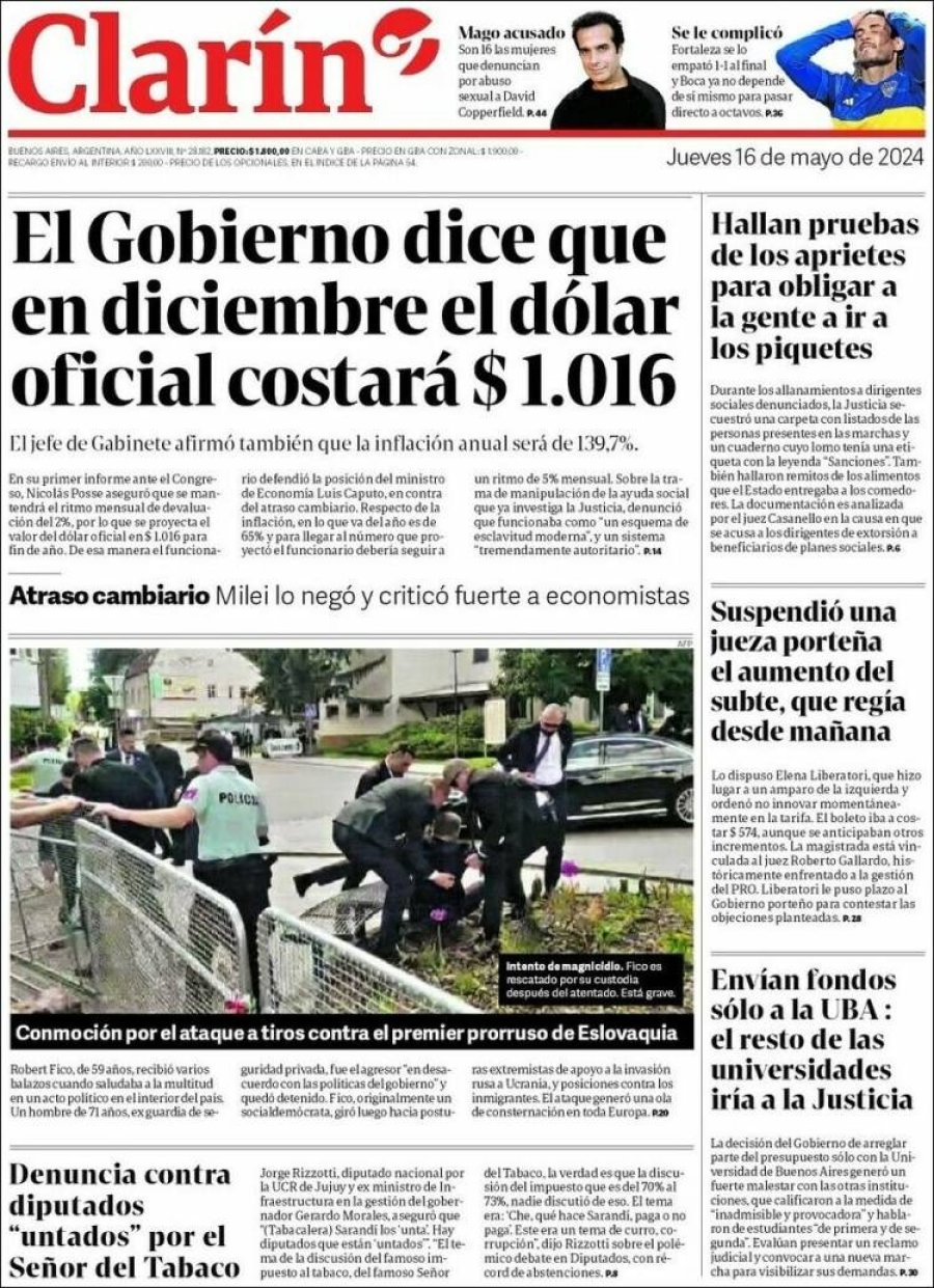 Tapa del suplemento papel