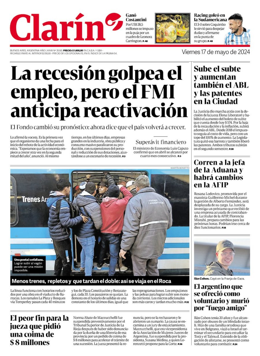 Tapa del suplemento papel