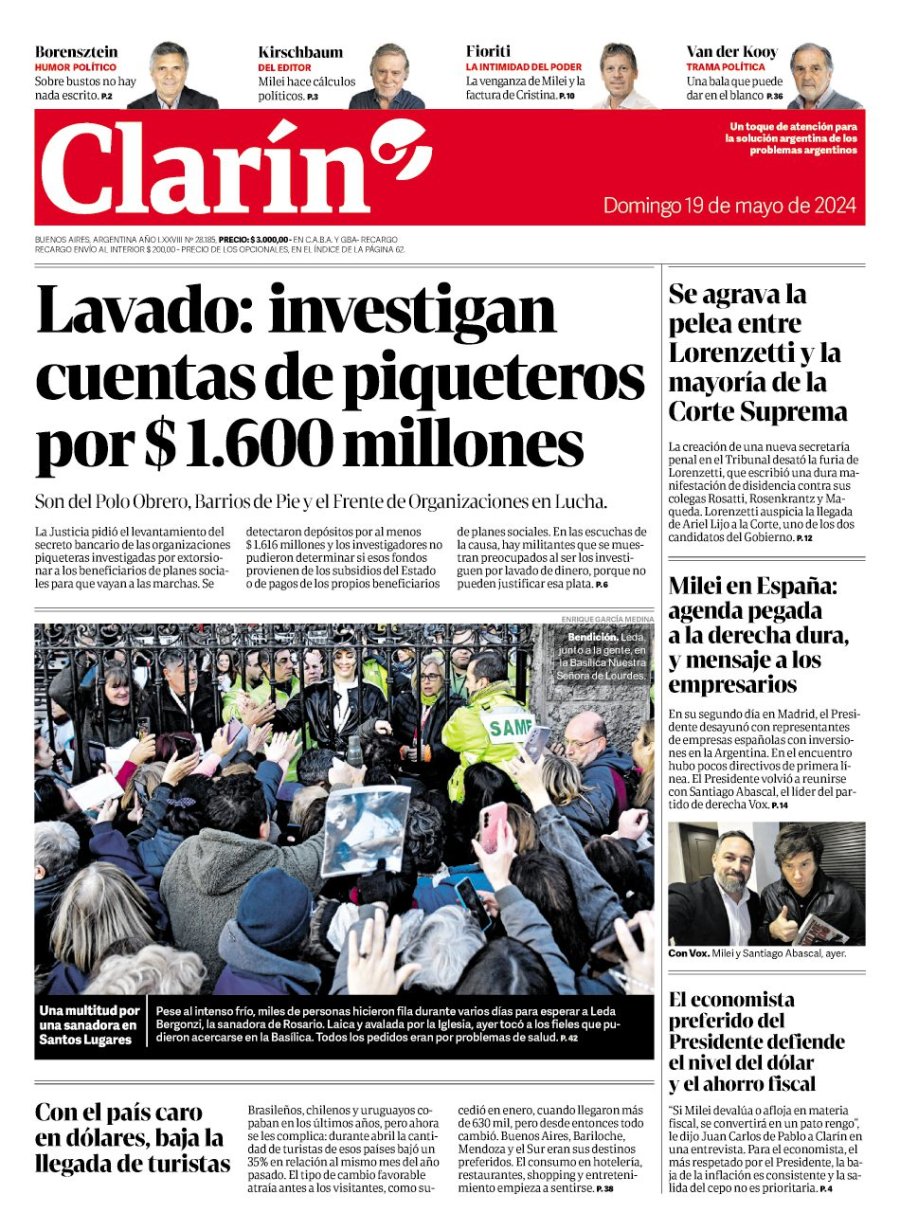 Tapa del suplemento papel