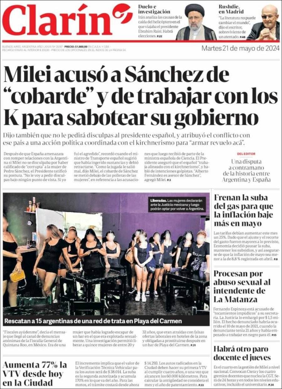 Tapa del suplemento papel