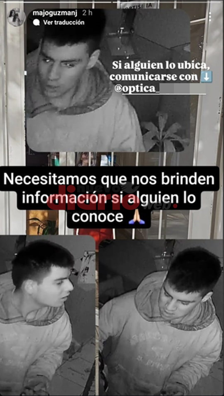 La &oacute;ptica donde rob&oacute; el 31 de julio.