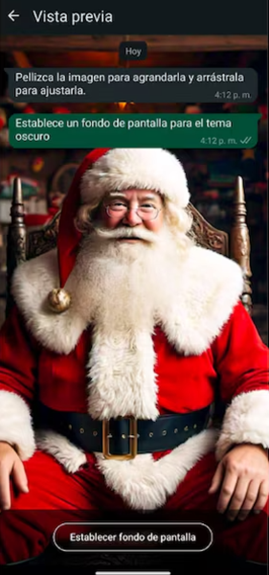 Los usuarios pueden pedirle a Meta AI que les genere fotos de Pap&aacute; Noel. (WhatsApp)
