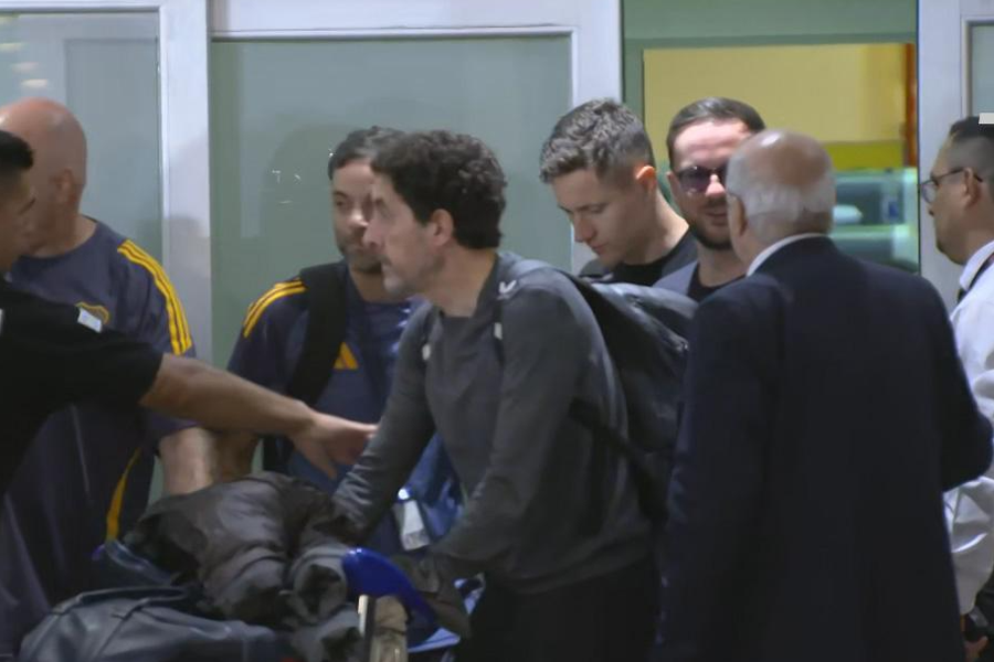 Su arribo al aeropuerto.