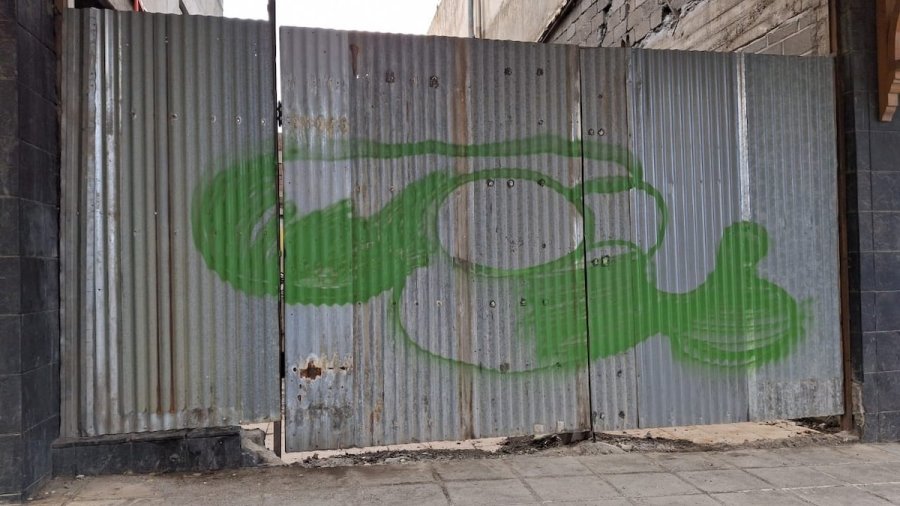 El graffiti por el que fue detenido Lanzani (Silvana Minue)