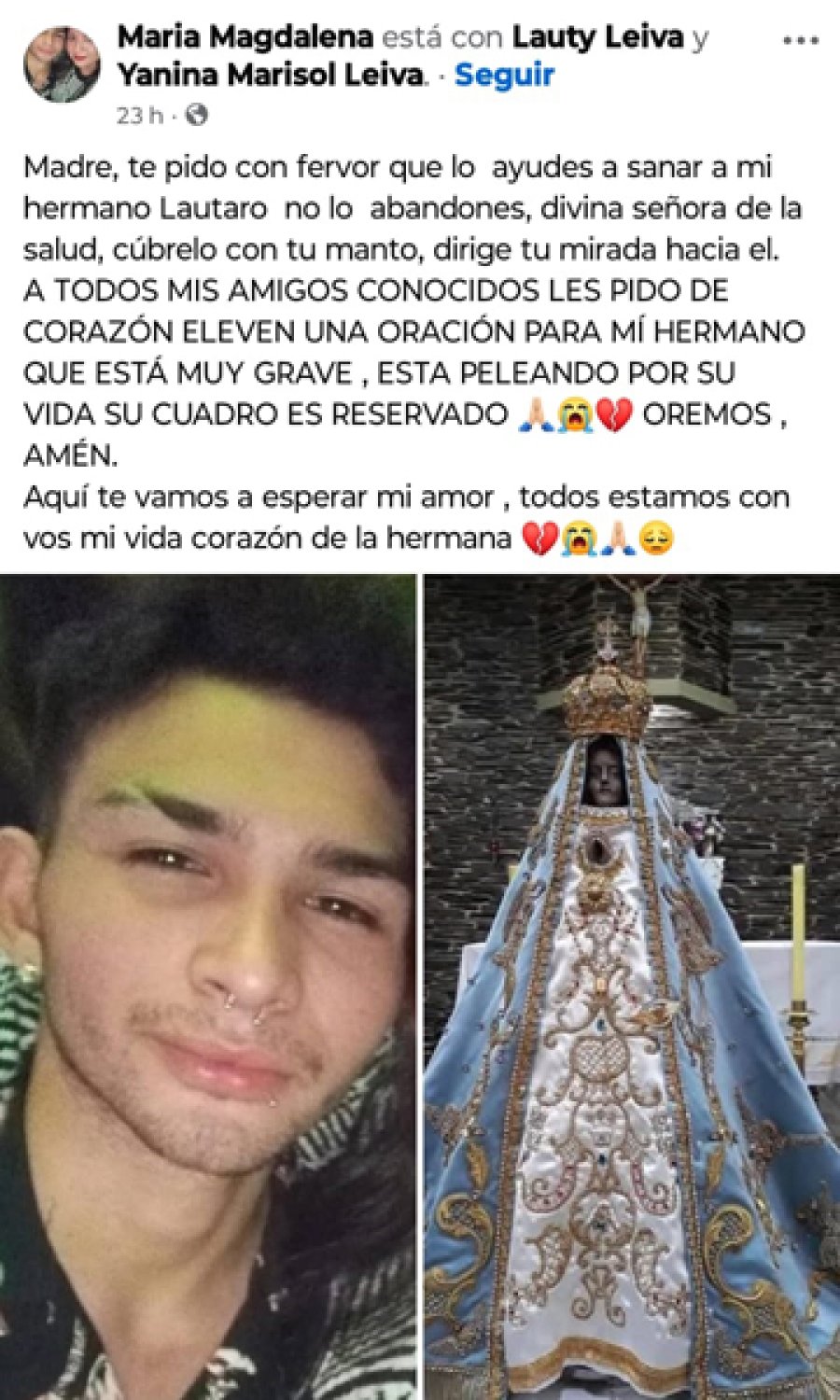 El posteo de la familiar de 