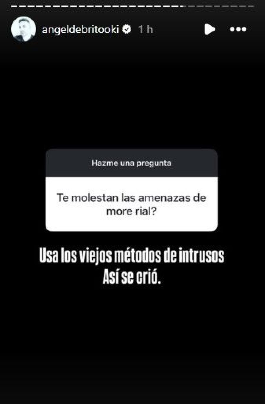 &Aacute;ngel de Brito sobre las amenazas de Morena Rial. (Captura: Instagram)