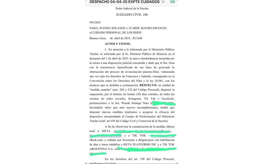Detalles de la cautelar