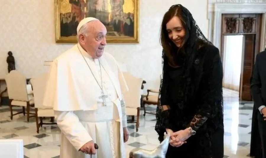 Victoria Villarruel en su visita al papa Francisco (Octubre de 2024)