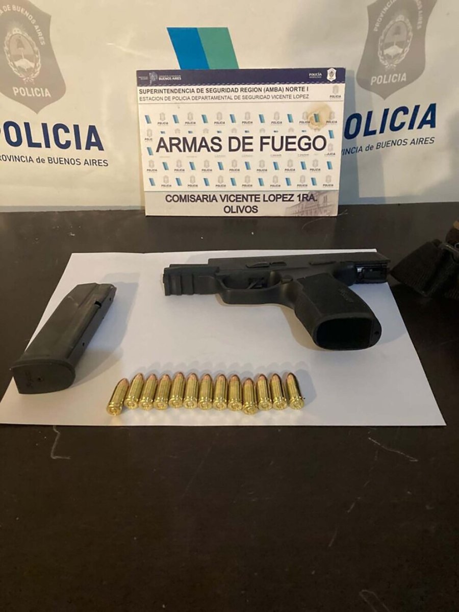 El arma secuestrada en el allanamiento a Bulacios