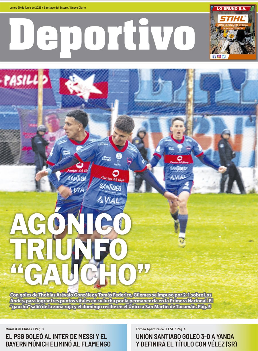 Tapa del suplemento papel