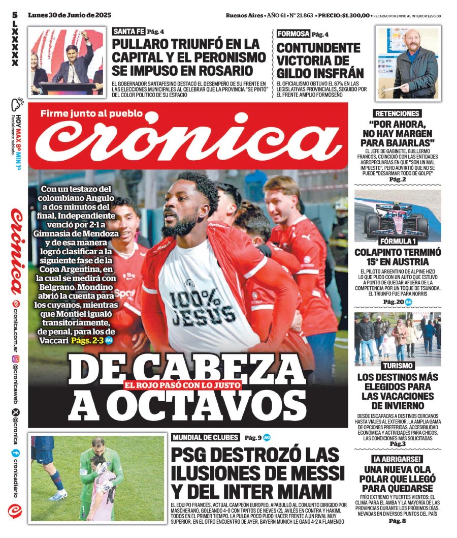 Tapa del suplemento papel