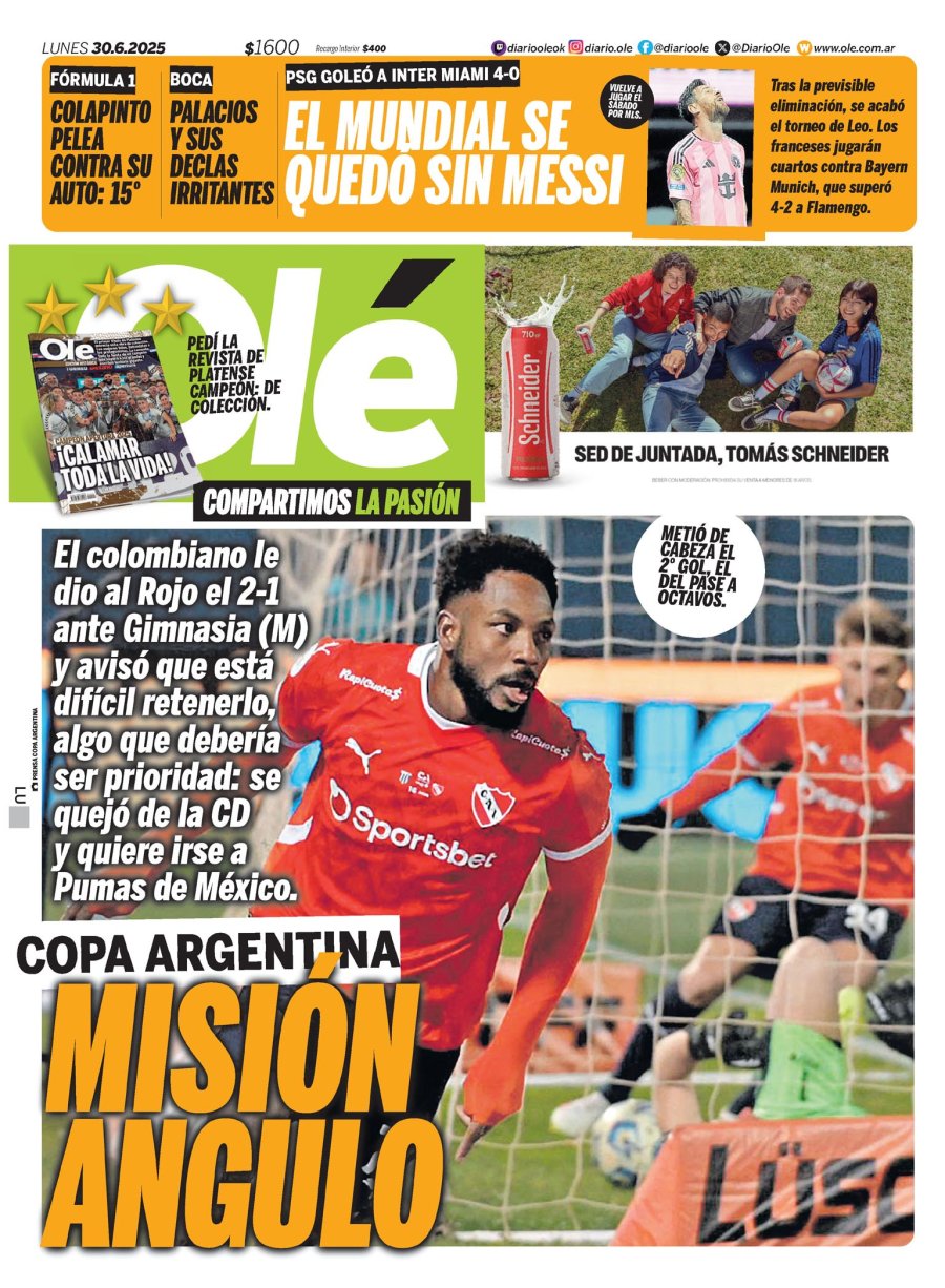 Tapa del suplemento papel