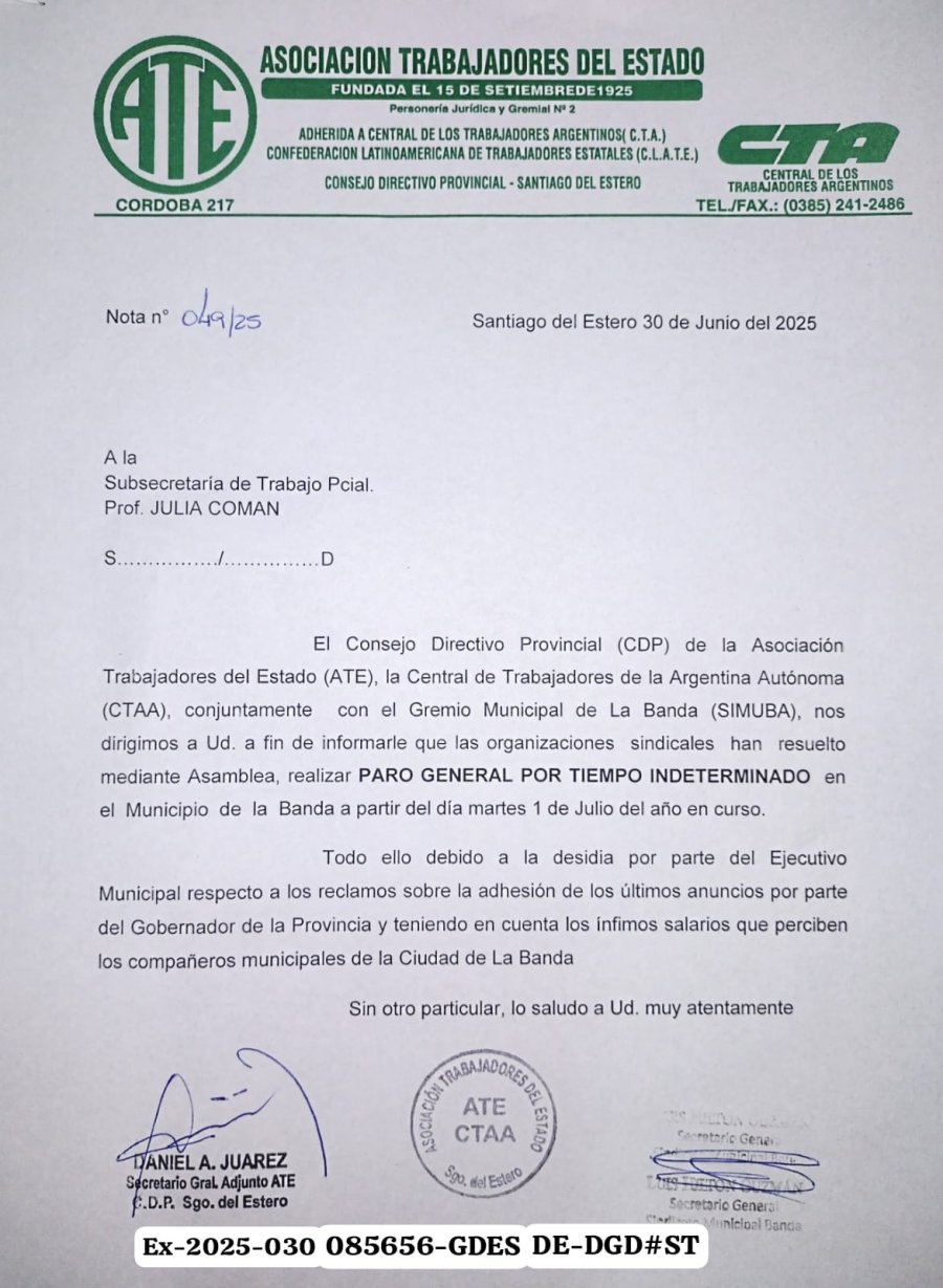El comunicado