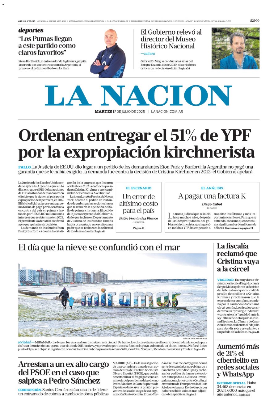 Tapa del suplemento papel