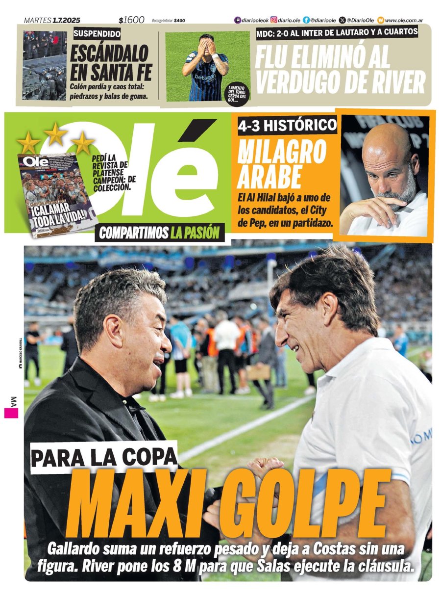 Tapa del suplemento papel