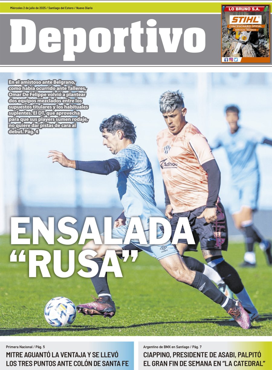 Tapa del suplemento papel