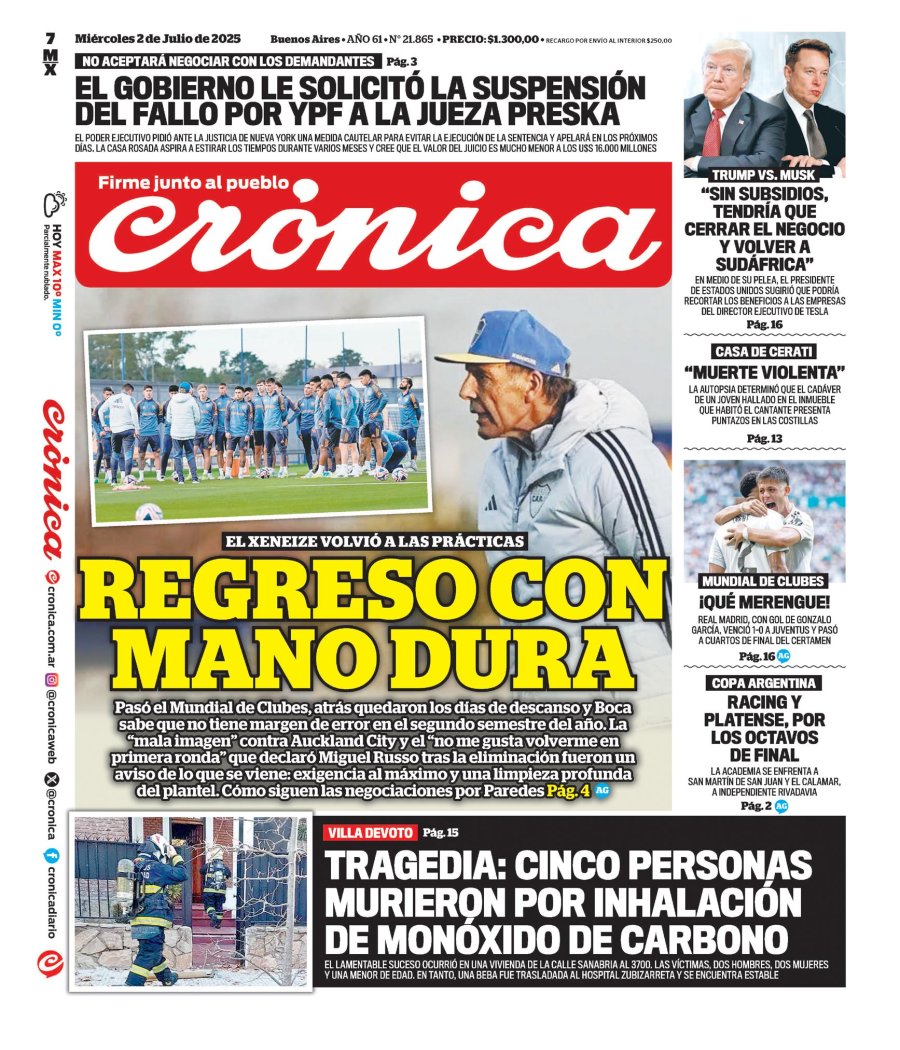 Tapa del suplemento papel