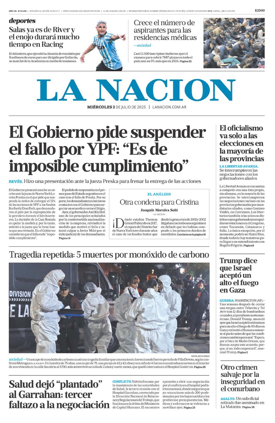 Tapa del suplemento papel