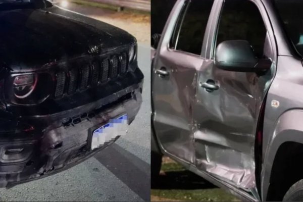 Encontró a su pareja con la ex, destrozó su camioneta con un matafuegos y la chocó