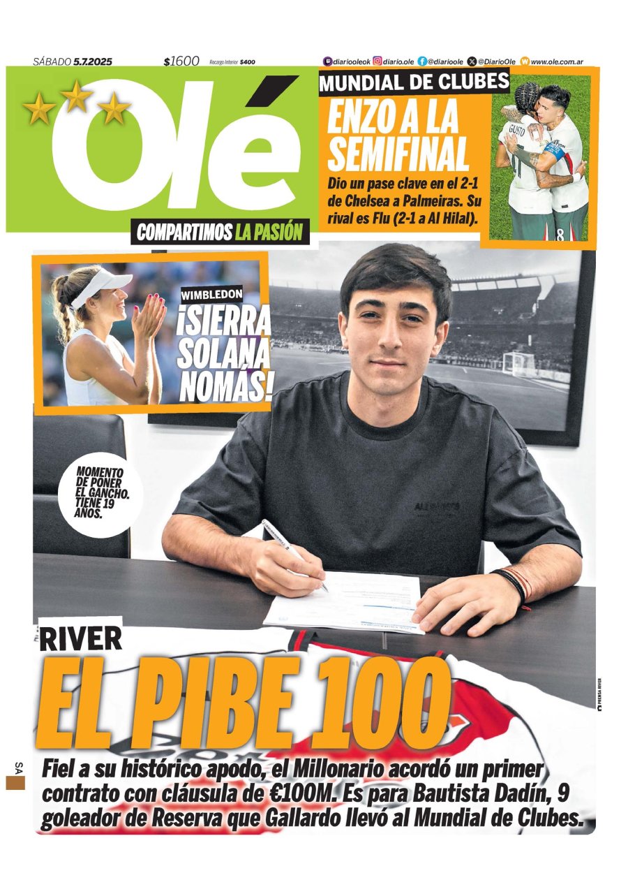 Tapa del suplemento papel