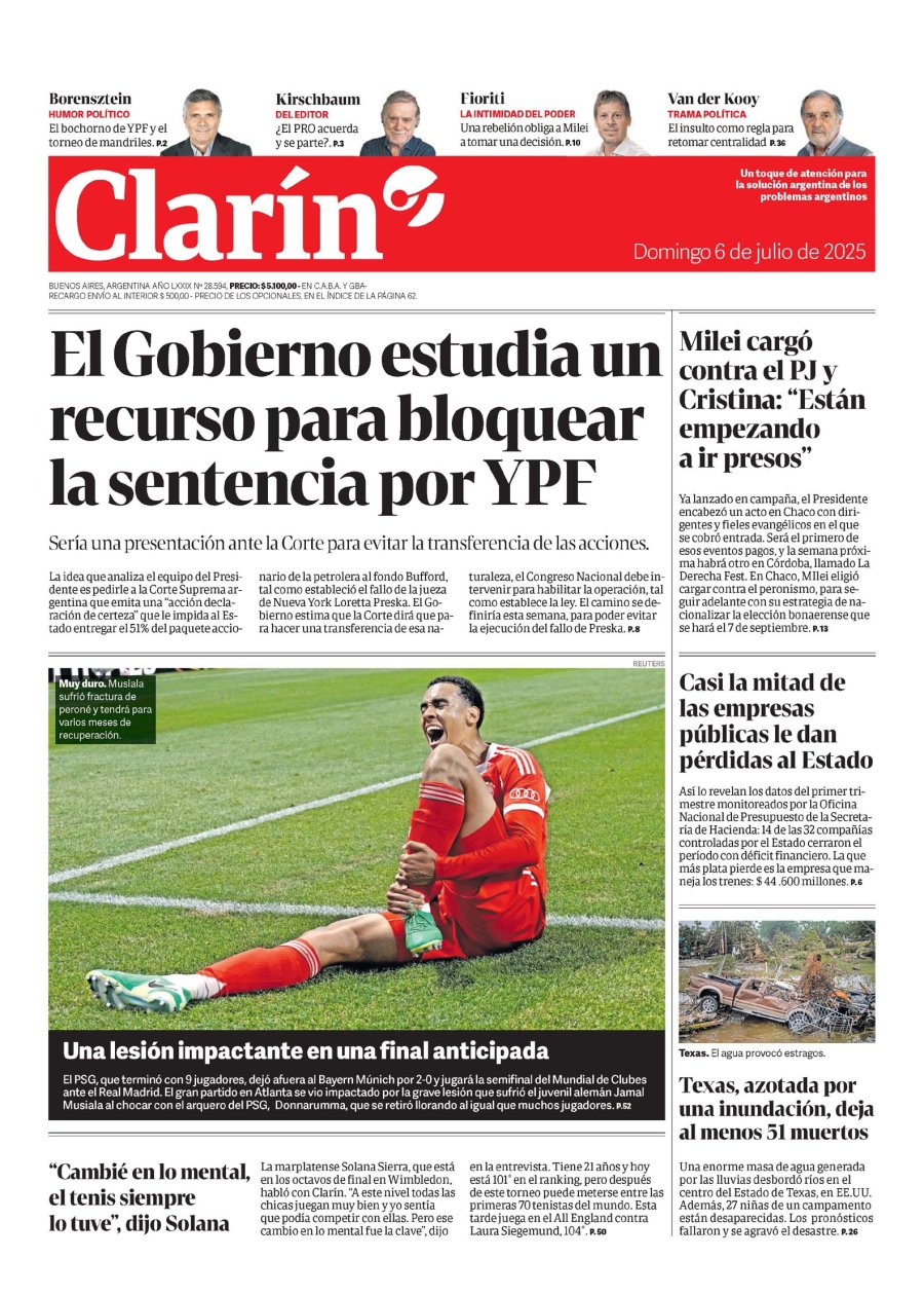 Tapa del suplemento papel