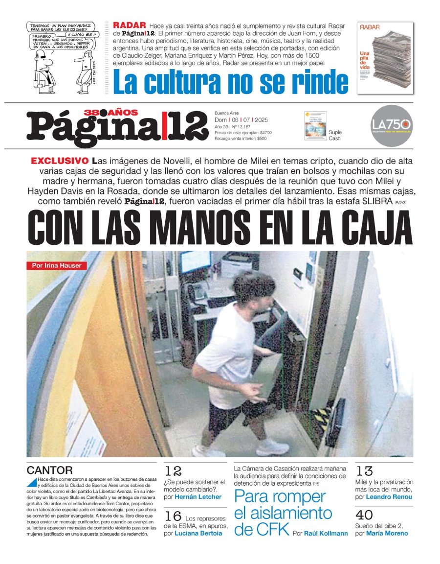 Tapa del suplemento papel