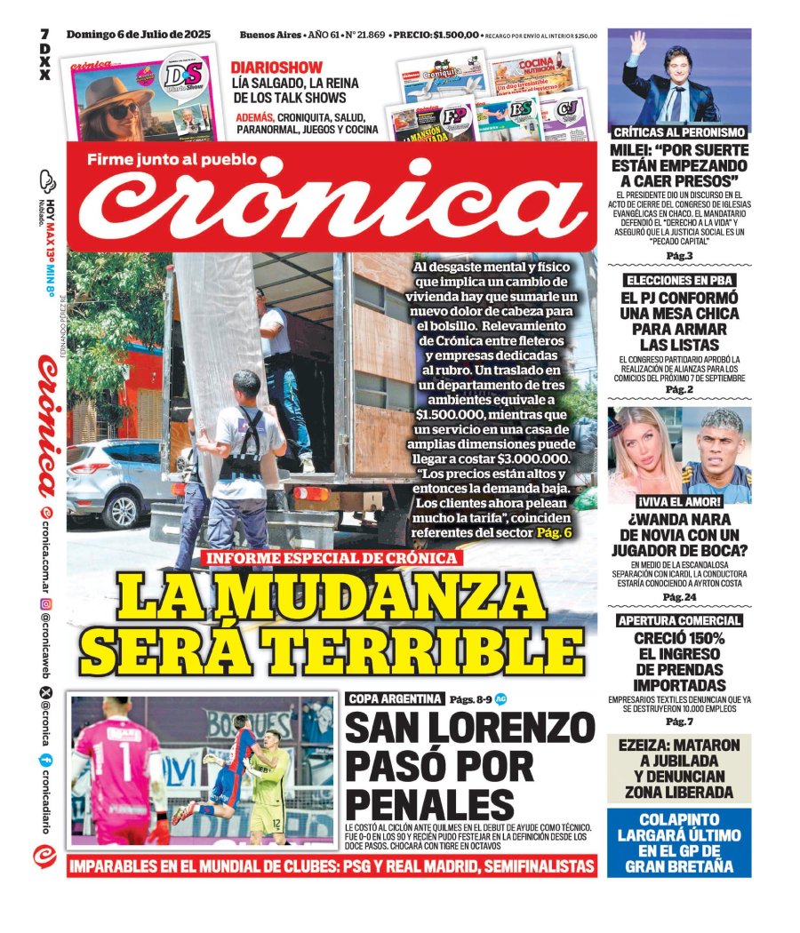 Tapa del suplemento papel