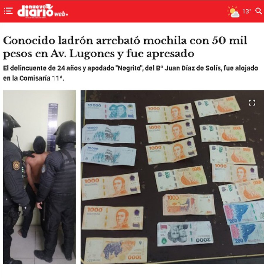 <b>Otro il&iacute;cito, hace poco m&aacute;s de un año.</b>
