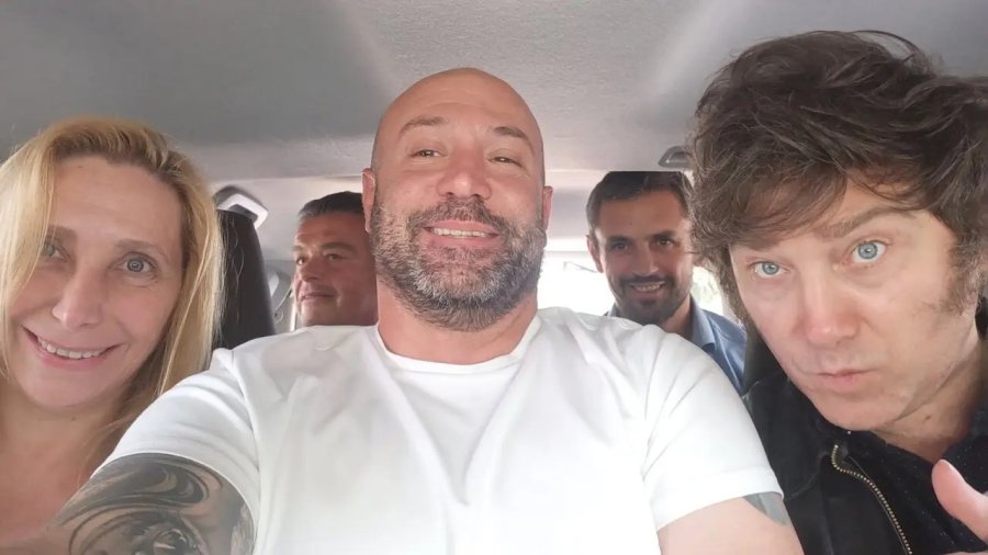 Karina MIlei, Spagnuolo y Javier Milei.