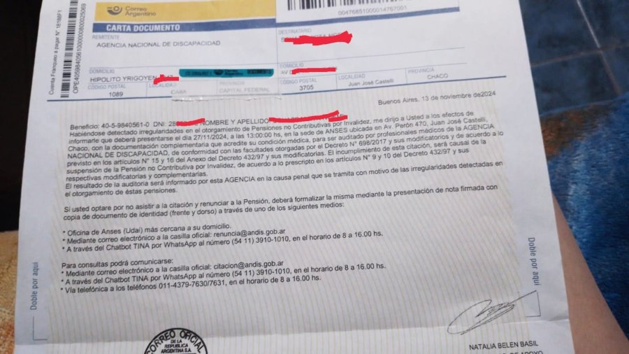 Miles de cartas documento no llegaron a los beneficiarios y los perjudicaron.