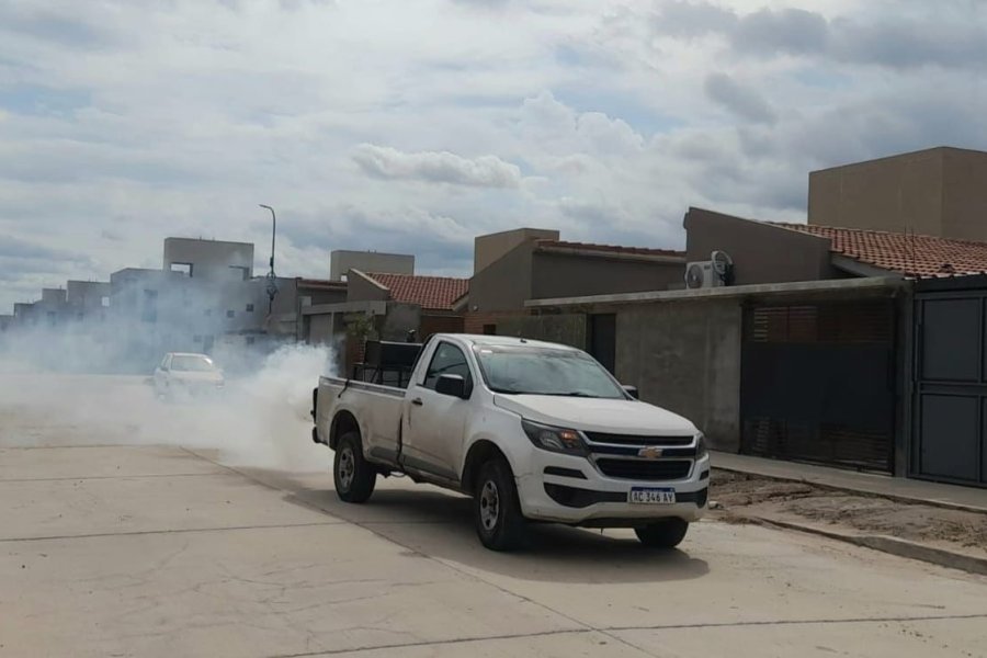 Fumigaci&oacute;n del municipio en un barrio capitalino.