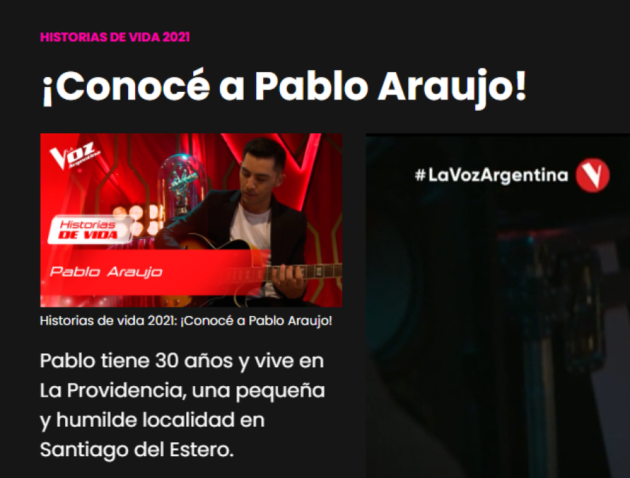 La participaci&oacute;n de Pablo en el reality.