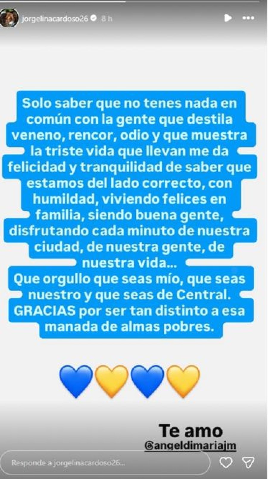 Jorgelina en Instagram.