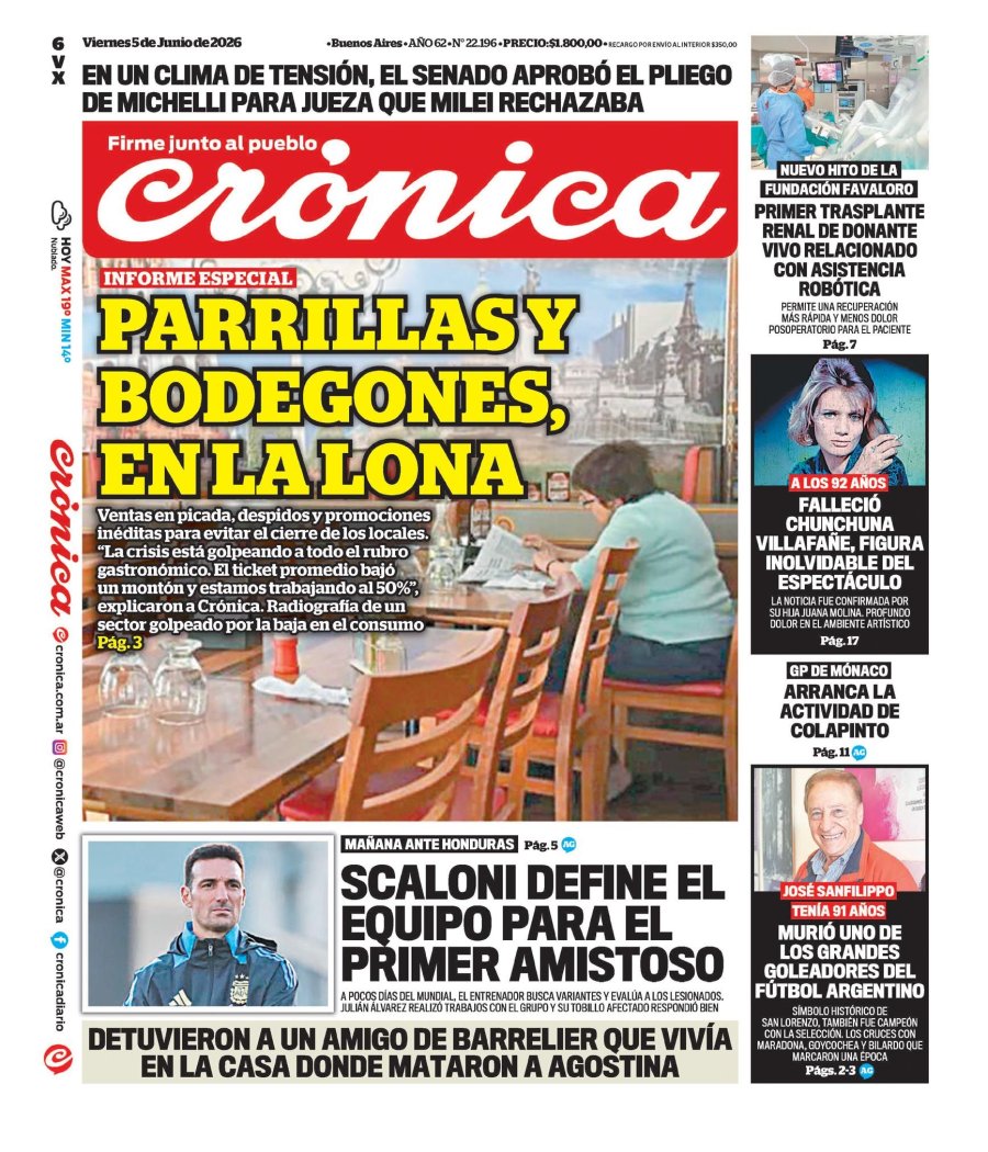Tapa del suplemento papel