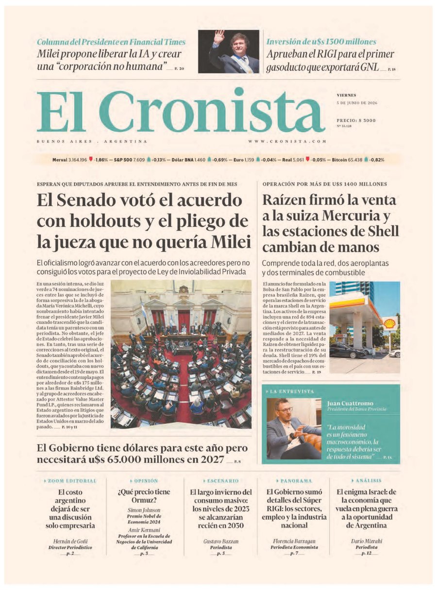 Tapa del suplemento papel