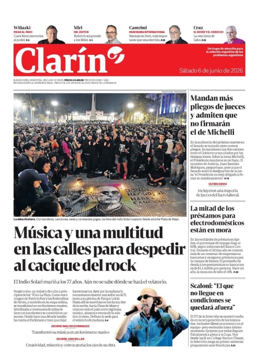 Tapa del suplemento papel