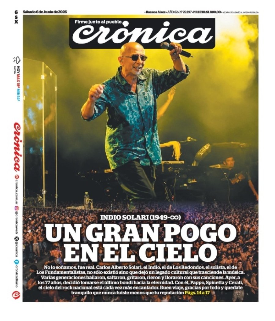 Tapa del suplemento papel