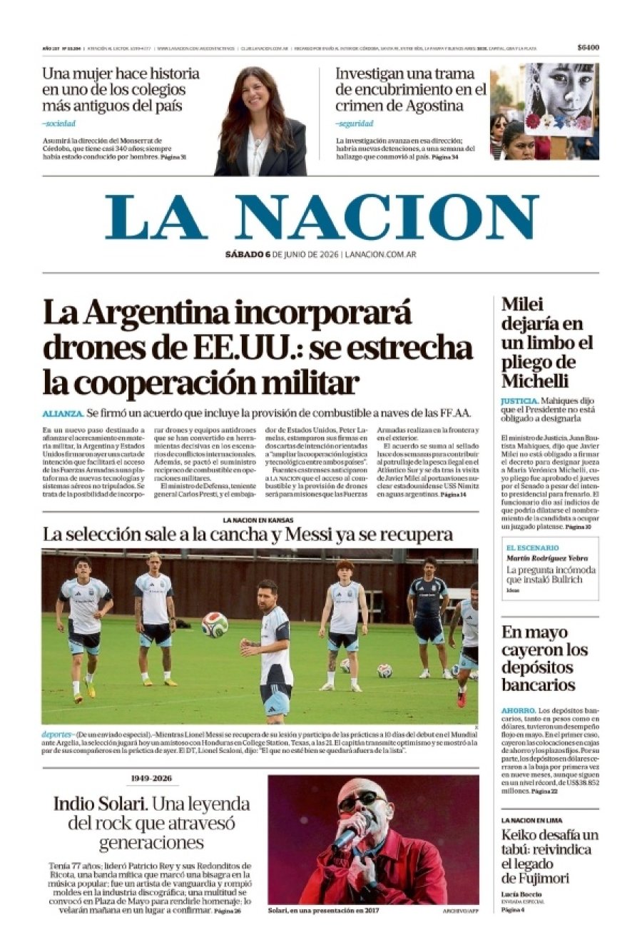 Tapa del suplemento papel