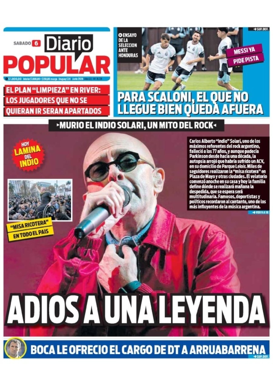 Tapa del suplemento papel