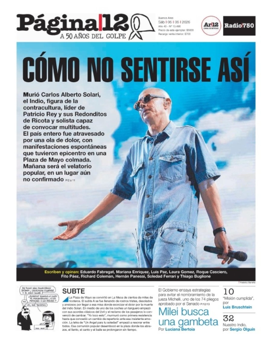 Tapa del suplemento papel