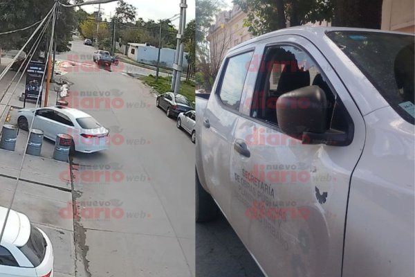 Así chocaba el funcionario bandeño a bordo del vehículo oficial a la motocicleta