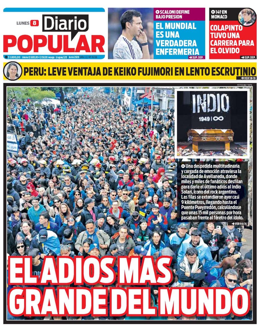 Tapa del suplemento papel