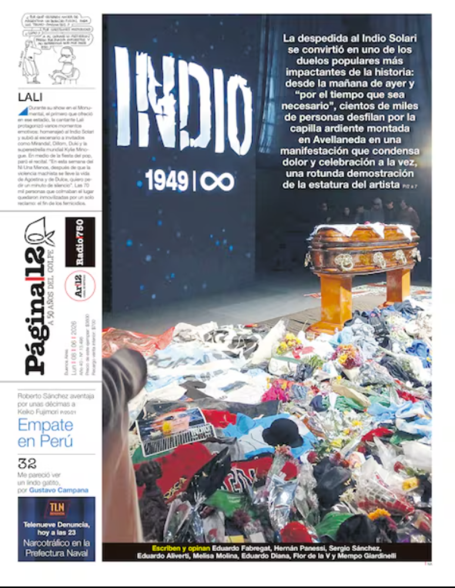 Tapa del suplemento papel