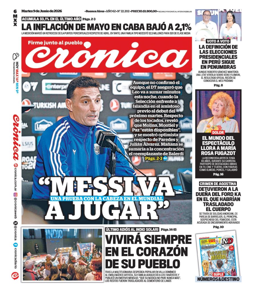 Tapa del suplemento papel