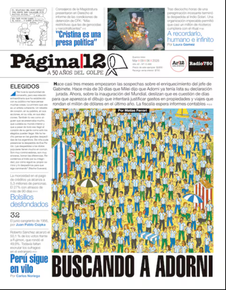 Tapa del suplemento papel