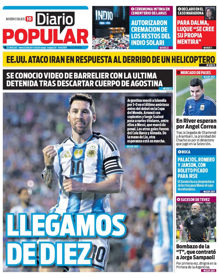 Tapa del suplemento papel
