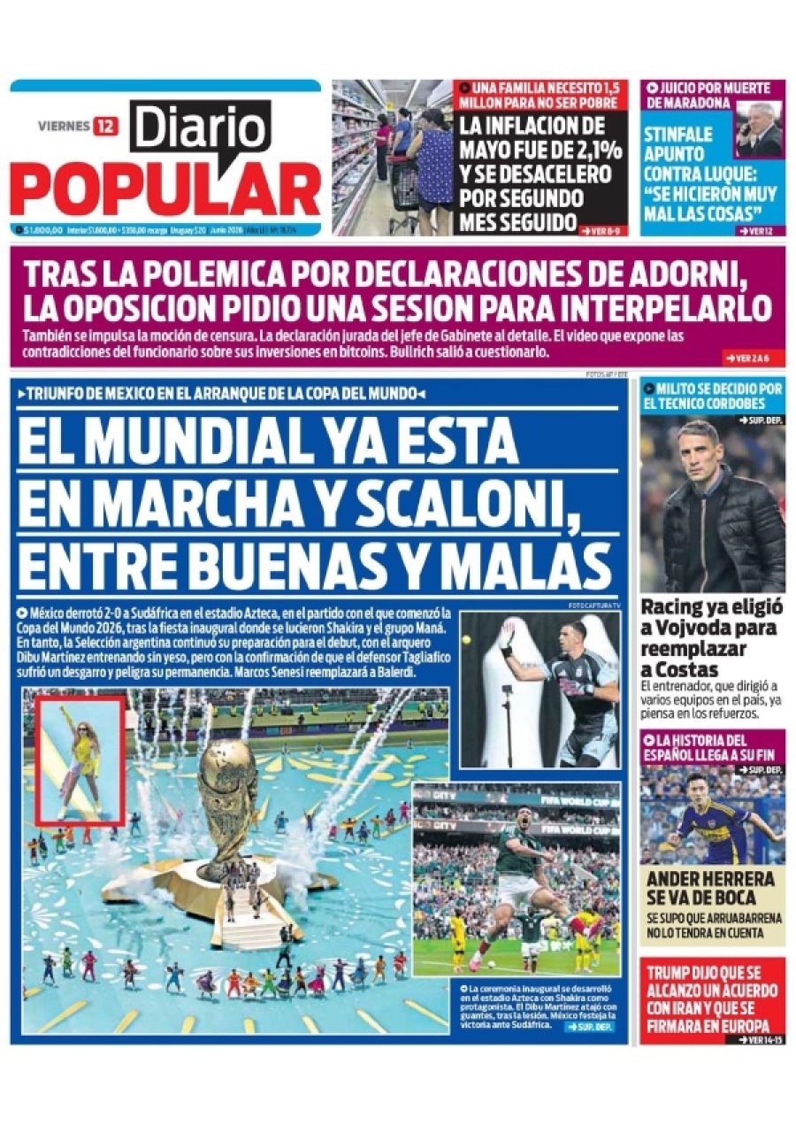 Tapa del suplemento papel