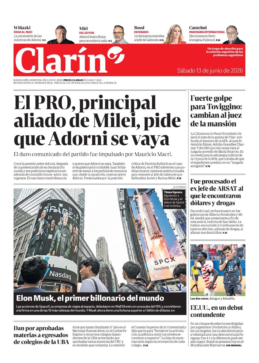 Tapa del suplemento papel